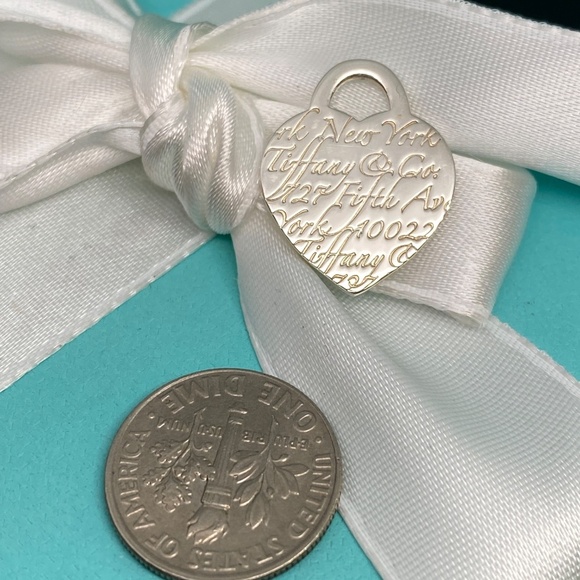 Tiffany & Co Silver Heart Fifth Ave Avenue Charm for pendant bracelet pouch - Picture 5 of 5